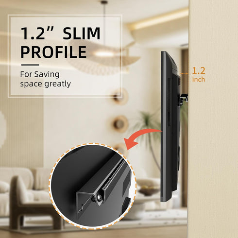 KAMIWI 3275 Inch 600x400mm 150 lbs, Studless TV Wall Mount for TVs, No Drill Drywall TV Mount, Max VESA up to No