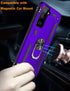 IKAZZ Military Grade Shockproof Case for Galaxy S21, Heavy Duty with Magnetic Kickstand, Purple