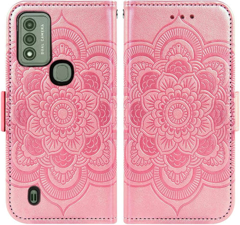 Asuwish Wallet Case for Wiko Voix U616AT - Leather Flip, Tempered Glass Protector, Card Holder, Flower Design, Rose
