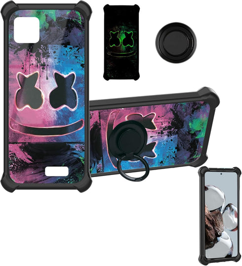 Cloud Mobile Stratus C7 Case, Compatible Cover with Tempered Glass Screen Protector, Hard PC + Soft Silicone, Luminous