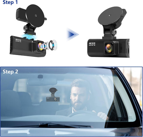 REDTIGER F7N Dash Cam Suction Cup Mount with GPS Module