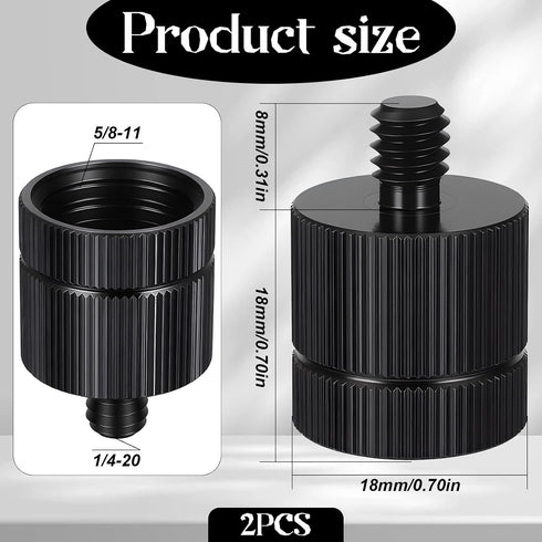 Exircy 2 5/8-11 1/4 PCS Tripod Adapter Laser Level Tripod Conversion Adapter Female to Male, Camera Tripods Adapters