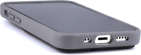 Dockem BIO Wallet Case for iPhone 12 Mini, Magnetic Mounting & 1 Credit Card Holder Slot (5.4" M2B, Grey and Black)