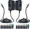 ANLINK 2 Pack 12V 1A 1000mA 10ft Power Supply Adapter with 8 Tips,