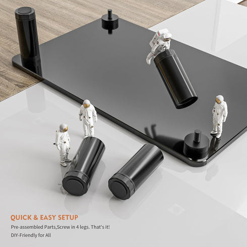 2 Pack HD01B-202 Hemudu Computer Monitor Stand Riser with Height Adjustable Multi Media Desktop Stand for Flat Screen