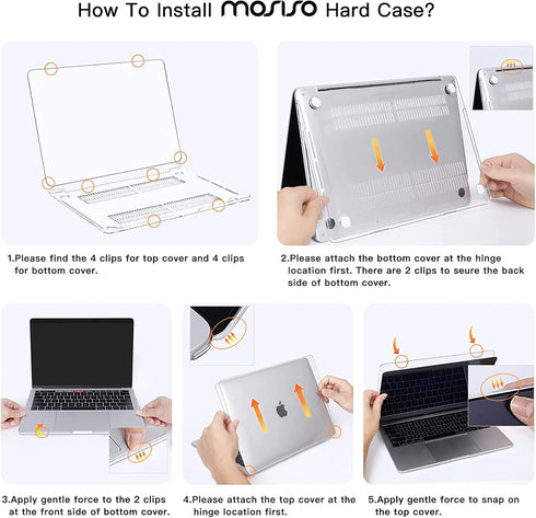 MOSISO MacBook Pro 13 inch Case, Compatible with M2 2025, 2024, 2023-2016, Crystal Clear Hard Case
