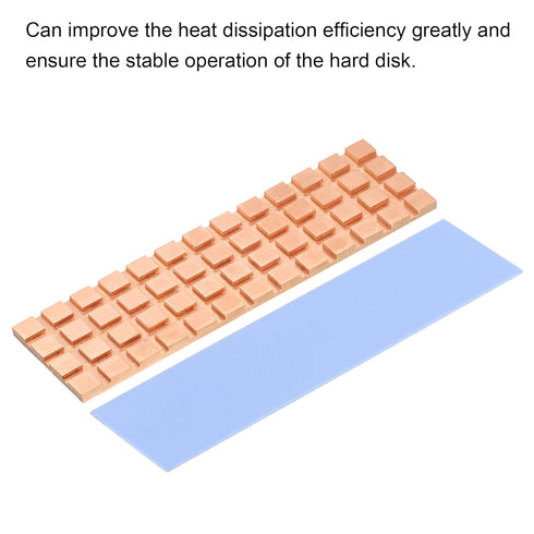 MECCANIXITY Copper Heatsink 70x20x2mm with Thermal Pad and Rubber Ring for PC, Laptop Cooler, M.2 SSD Memory, 1 Set