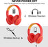 RORSOU B10 Wireless Bluetooth Over-Ear Headphones - Lightweight Folding Stereo Bass Headset with 50H Playtime, Red