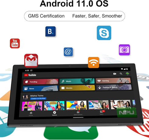 ZZB 10 Inch Android Tablet, 64GB Storage, 2GB RAM, 512GB Expandable, Dual Camera, Quad-Core Processor, 6000MAH Battery