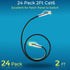 Rapink Cat6/ Cat6a 2ft (24 Pack) Cat6a 10G 6 Cat6 Patch Cables Slim, Ethernet Patch Cable Support, Snagless Cat Patch