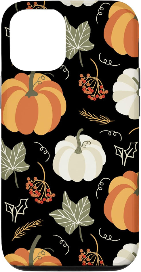 iPhone 12/12 Pro Case - Autumn Falling Leaves and Pumpkin Spice Harvest Happy Fall