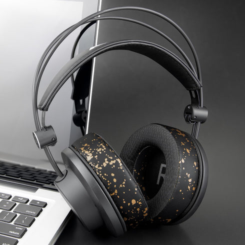 SOULWIT Earpads Replacement for AKG Pro Audio K845 K845BT K545 K540 K275 K267 K245 K182 K167 Headphones, Ear Pads Cushions with Noise Isolation Foam - 90mm MF Black Gold