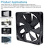 140mm Waterproof Cooling Fan, 140X140X25mm Dual Ball Bearing 12V 2900RPM for Computer Case PSU Chassis Cabinets