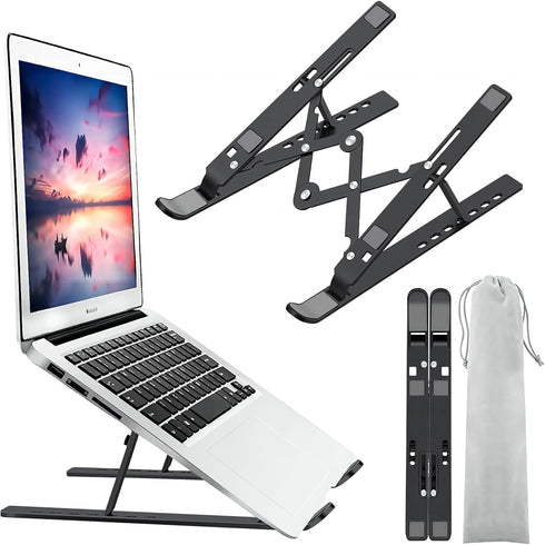 Laptop Stand, Adjustable Aluminum Portable Notebook Riser, Compatible with MacBook Air Pro, HP, Lenovo, Dell, 10-15.6”