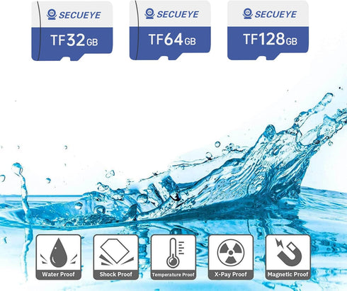 SECUEYE 64GB TF Memory Card, Class 10 FAT32, High Speed Reading/Writing, 24/7 Recording for Security Camera, Dash Cam
