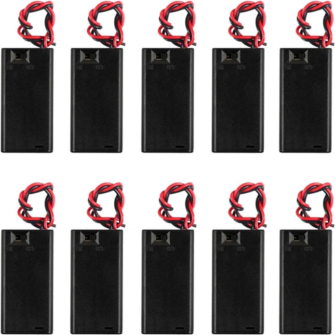 AEDIKO 10pcs 2 AA Battery Holder with Switch 2X 1.5V AA Battery Holder