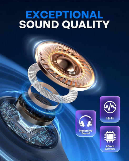 Headphones,70H 6.0 Headphones,3 Headset TuneFlux Bluetooth Playtime Bluetooth Wireless EQ Music Modes Foldable