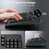 TECKNET 2.4G 11/10/8/7 Wireless Keyboard, Silent Full-Size USB Keyboard with Number Pad, Ergonomic Keys & Adjustable
