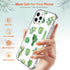 GiiKa iPhone 12 Pro Max Case with Screen Protector, Clear Full Body Shockproof Protective Floral Hard Case, Green Cactus