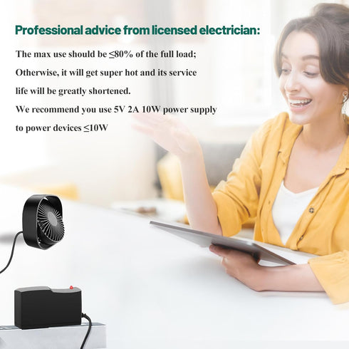5V 2A DC Power Supply Adapter, 100-240V AC to DC 5 Volt 2 Amp for TV Box LED Strip Lights Speaker