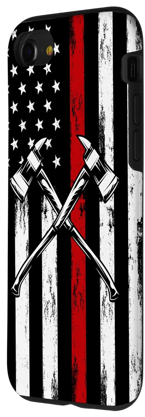 iPhone SE (2020) / 7 / 8 US Flag Firefighter Gifts American Fireman USA Fire Fighter Case