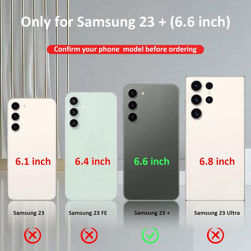 ADDIT Phone Case for Samsung Galaxy S23 Plus, Military Grade Heavy Duty with Kickstand Ring, Support Magnet Car Mount