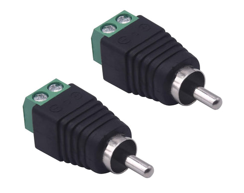 RCA Plugs for Speaker Wire, Phono RCA Male Plug Solderless Converter, 12 Pack