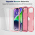 iPhone 13 & iPhone 14 Case, Pink, Non-Slip Shockproof 10 Ft Military Dropproof with 2 Tempered Glass Screen Protectors,