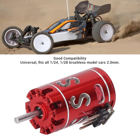 K989 K969 1/24 1/28 2.0mm (3500KV Drfeify RC Brushless Mini Electric Motor for with Shaft, High Speed RC Boat Model