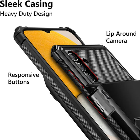 Vofolen Wallet Cover for Galaxy A13, 4-Card Holder ID Slot Scratch Resistant Dual Layer Hybrid Protective Armor Case