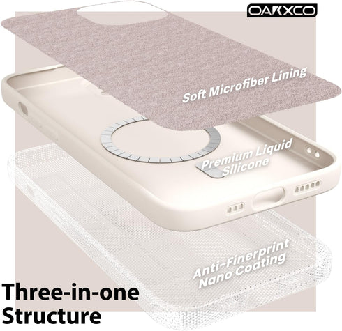 oakxco 12 for iPhone Case Silicone Mag Safe, Magnetic Slim Thin Phone Case Compatible with Magsafe, Women Girls Cute