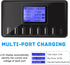 USB Charger, slitinto 60W 12A 8-Port USB Charging Station Multi Port USB Hub Charger Compact Size LCD Display Compatible with iPhone iPad Samsung Kindle Tablet Bluetooth Earbuds and More