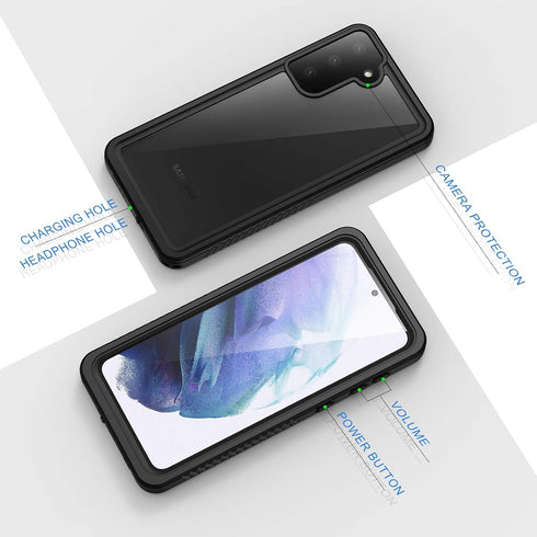 Lanhiem IP68 Waterproof Dustproof Case for Samsung Galaxy S21, Rugged Shockproof Cover with Screen Protector
