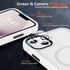 MOCCA iPhone 13 Case - Slim Shockproof, Translucent Matte Back, Frosted White, with MagSafe, Screen & Camera Protectors.