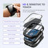 Goton 2 in 1 Privacy Waterproof Apple Watch Case for Series 9 8 7, Front Anti Spy Tempered Glass Face Cover + Back