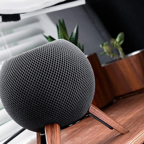 Real Wood Tripod for HomePod Mini, Black Walnut