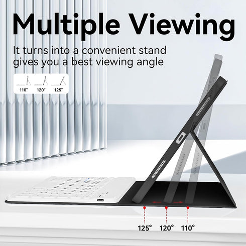Keyboard Case for iPad Pro 11 Inch 4th/3rd/2nd Gen, Detachable Wireless Bluetooth Keyboard & Flip Stand Case, Black