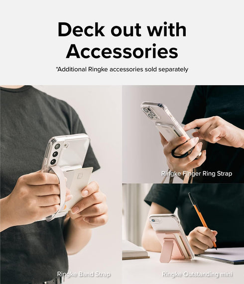 Ringke Magnetic Slide Slot Card Holder, Compatible with MagSafe Wallet, Lightweight Hard Phone Wallet for Photocard