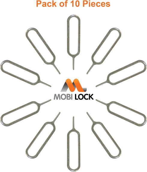 10pcs Mobi Lock Sim Card Tray Removal Tool Compatible with All Smartphones and Tablets - iPhones, Android - Samsung