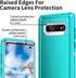 Galaxy S10 Case, Heavy Duty Shockproof Dust/Drop Proof 3 Layers Full Body Protection Rugged Case, Mint Green/Pink