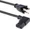 StarTech.com 3ft (1m) Computer Power Cord, NEMA 5-15P To Right Angle C13, 10A