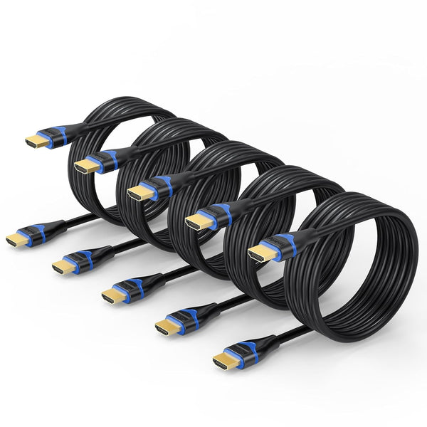 4K HDMI Cable 8FT 5-Pack, HDMI to HDMI Cable 8 Foot High