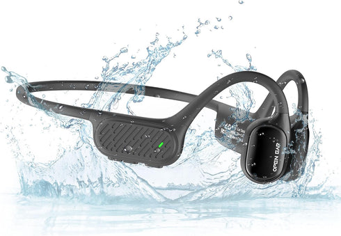 flymory Swimming Earbuds Bone Conduction Wireless Bluetooth Headphones Waterproof IPX8 Underwater Open Earphones