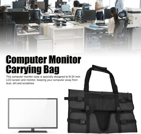 24 Inch 24" Qiilu Monitor Travel Case, Computer Monitor Bag Portable Protective Carrying Case for LCD Screens