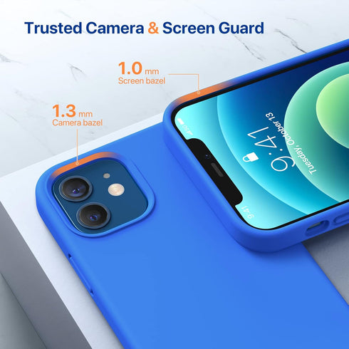 Miracase Compatible with iPhone 12 Case and iPhone 12 Pro - Liquid Silicone Gel Rubber Full Body Protection Phone Case