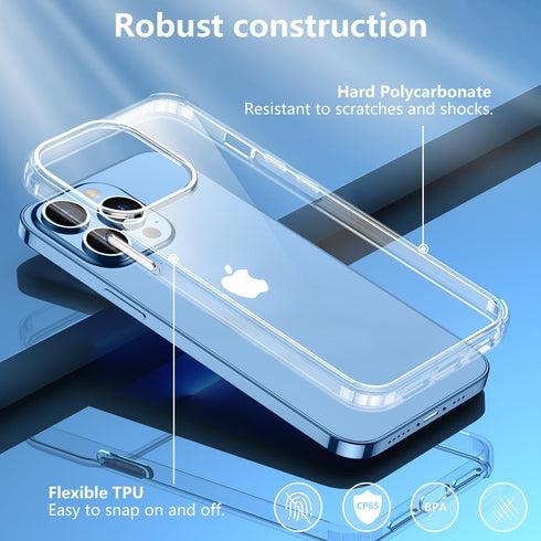 Red2Fire Compatible with iPhone 13 Pro Max Case, Clear Ultra Slim Thin Anti-Yellowing Shockproof Protective Case
