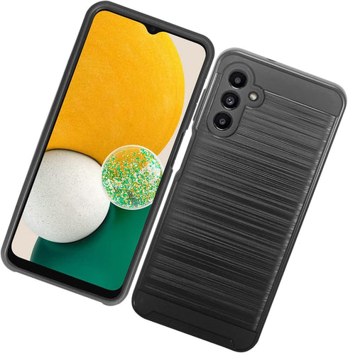 Brushed Style Defender Hard Phone Case for Samsung Galaxy A13 5G (SM-A136), Galaxy A04S (SM-A047) - CS3 Black