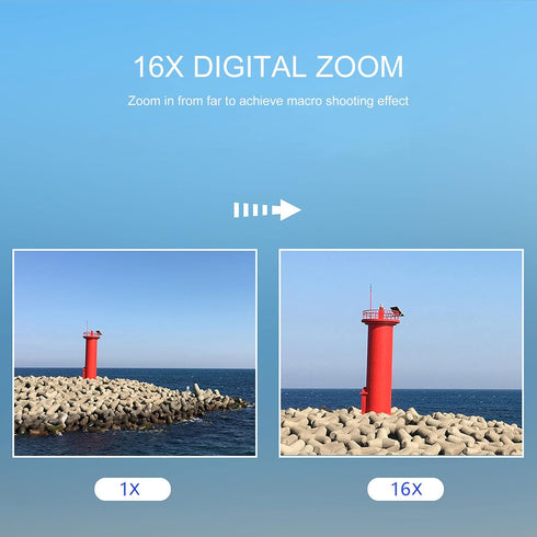Pocket Digital Camera, 44MP Autofocus with 16X Zoom | Compact 2.4 Inch IPS Display for Travel & Wedding Ceremonies