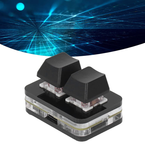 Red Switch Keyboard, Mini USB Mechanical Keypad for Rhythm Games, 2 Keys Copy Paste Function, Easy to Program (Black)