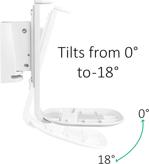 ynVISION.DESIGN Adjustable Wall Mount Bracket for Sonos One, One SL, and Play:1 Speaker | 2 Pack | (White)